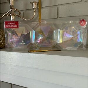 Iridescent Fillable Holiday Ornaments - Set of 3